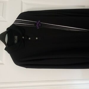 Callaway long sleeve Golf shirt, mens XL black button up 1/4.